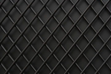 The iron lattice painted with black paint. Textural background.