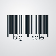 Icono plano codigo de barras big sale en fondo degradado