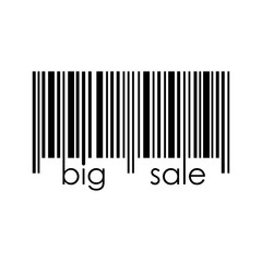 Icono plano codigo de barras big sale negro en fondo blanco
