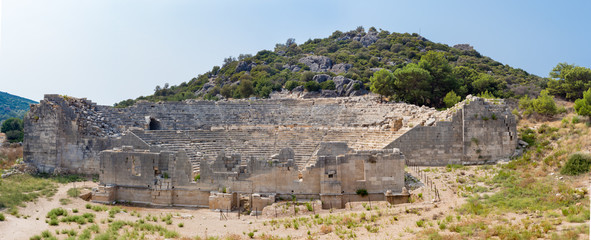 Ruin of amphitheater in ancient Lycian city Patara