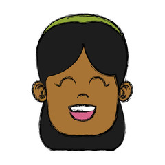 Cute girl face icon vector illustration graphic design