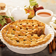 Apple pie decorated with lattice