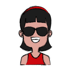 Girl with sunglasses icon vector illustration graphic design