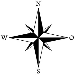 Compass rose or windrose / rose of the winds flat icon for apps and websites / rose des vents pour sites web et applications