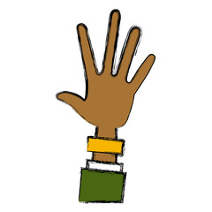 Obraz premium Hand with palm open icon vector illustration graphic design