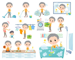 short hair old women_housekeeping