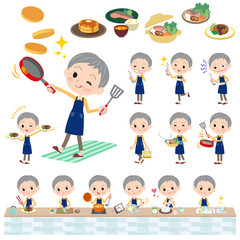 Fototapeta premium short hair old women_cooking