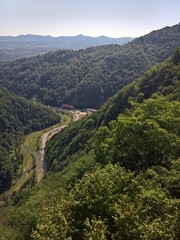 Valley in Fagaras mountains - seen from the Colti Citadel 