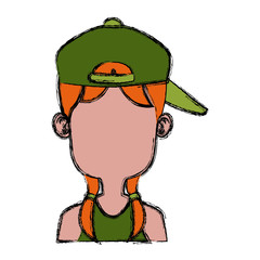 Girl faceless with hat cartoon icon vector illustration graphic design