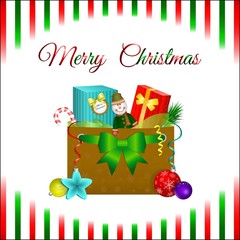 Christmas card with a set of  gifts