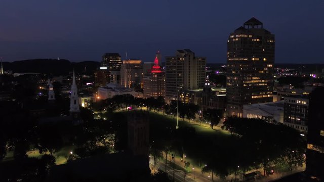 Aerial Connecticut Newhaven July 2017 Night 4K Inspire 2