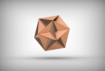 3d illustration of great dodecahedron isolated on white