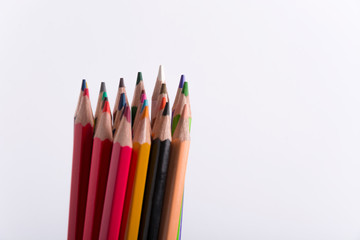 Set of Colorful Colored Pencils or Crayons multicolor