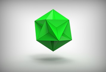 3d illustration of great dodecahedron isolated on white