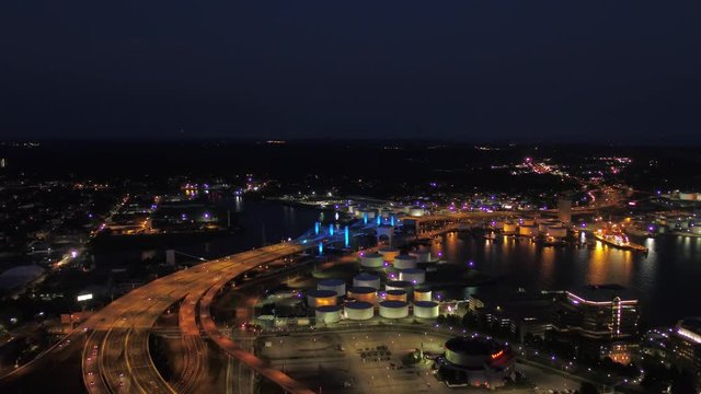 Aerial Connecticut Newhaven July 2017 Night 4K Inspire 2