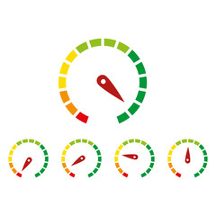 meter signs infographic gauge element from red to green and green to red vector illustration