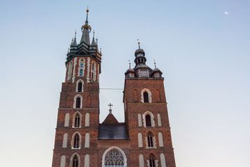 Fototapeta premium Towers of the Saint Mary's Church in Krakow