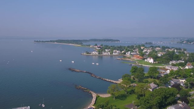 Aerial Connecticut Stamford July 2017 Sunny Day 4K Inspire 2