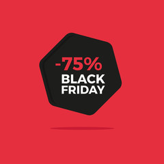 Black Friday flat design sale badge for e-commerce website and on-line shopping