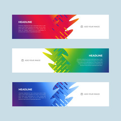 Set of color gradient design banners template for web site