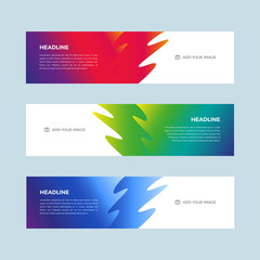 Set of color gradient design banners template for web site