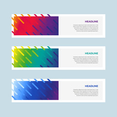 Set of color gradient design banners template for web site