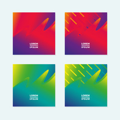 Card design template set with modern color gradient