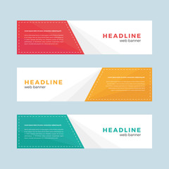 Set of minimalistic flat design web banners template for web site