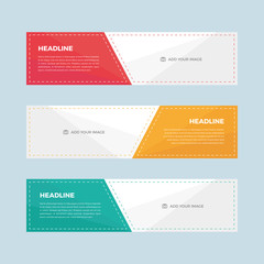 Set of minimalistic flat design web banners template for web site