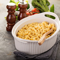 Mac and cheese in a baking dish