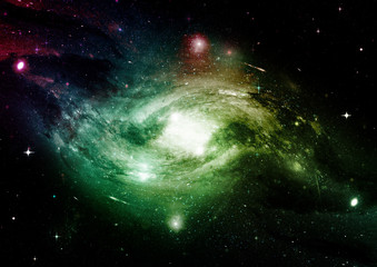 Stars, dust and gas nebula in a far galaxy