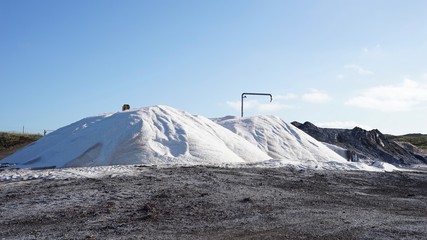 Salzgewinnung unter blauem Himmel / Salzberge