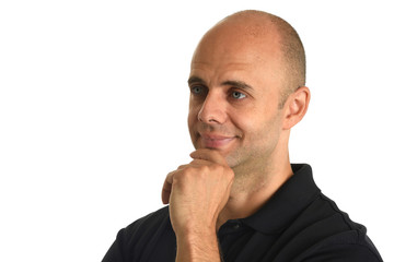 Businessman with Hand on Chin