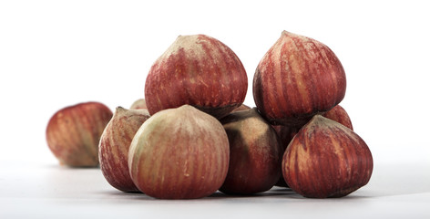 hazelnuts closeup on a light background