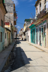 Bright scenic view of a street in Havana Cuba