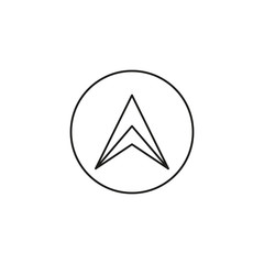 up modern arrow in circle icon