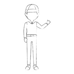 delivery worker avatar character vector illustration design