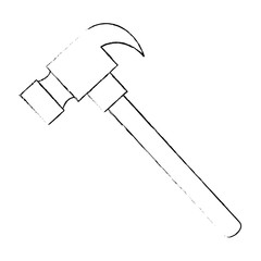 hammer tool isolated icon vector illustration design
