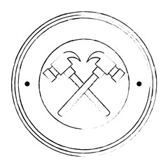 hammers crossed tools isolated icon vector illustration design