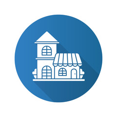 Cafe flat design long shadow glyph icon