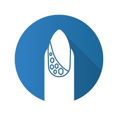 Nail with rhinestones flat design long shadow glyph icon