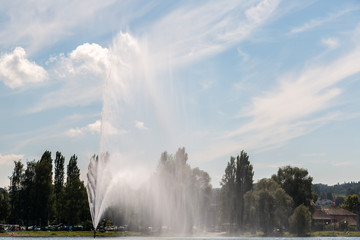 Fontäne in der Schweiz, Bodensee bei Konstanz