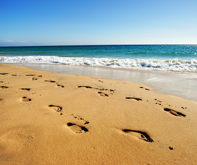 impronte sulla spiaggia