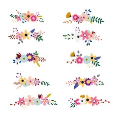 Fototapeta na wymiar elegent floral boquets collection