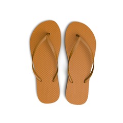 Orange flip flop sandals on a white background. 3D Rendering