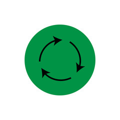 recycling arrows round icon vector