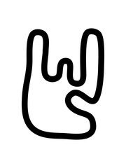 Rock & roll and heavy metal sign of the horns line art icon for apps and websites