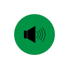 speaker with sound round icon vector