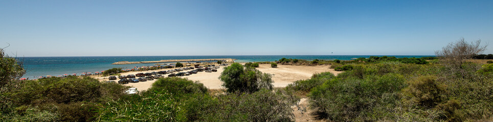 Fototapeta na wymiar A panoramic view of Secret Paradise of Aluminos beach and coastline, Cyprus