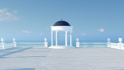 3d render from imagine white roman dome classic style zoom out  © parakorn